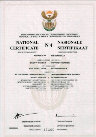 gio N4 certificate