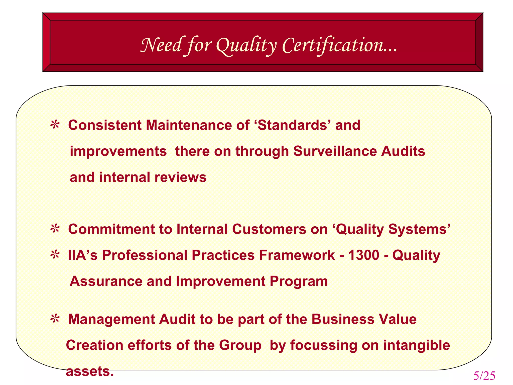 3f 1 Why Iso For Internal Audit | PPT | Business | Business and Finance