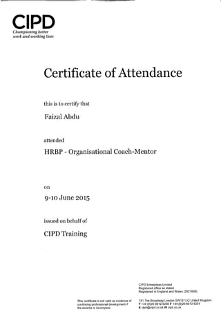 HRBP - Organisational Coach-Mentor