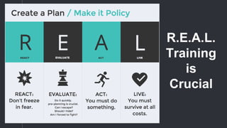 How to Prepare
R.E.A.L.
Training
is
Crucial
 