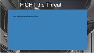 FIGHT the Threat
Insert Video File – Module 4 – 4:08– 5:22
 