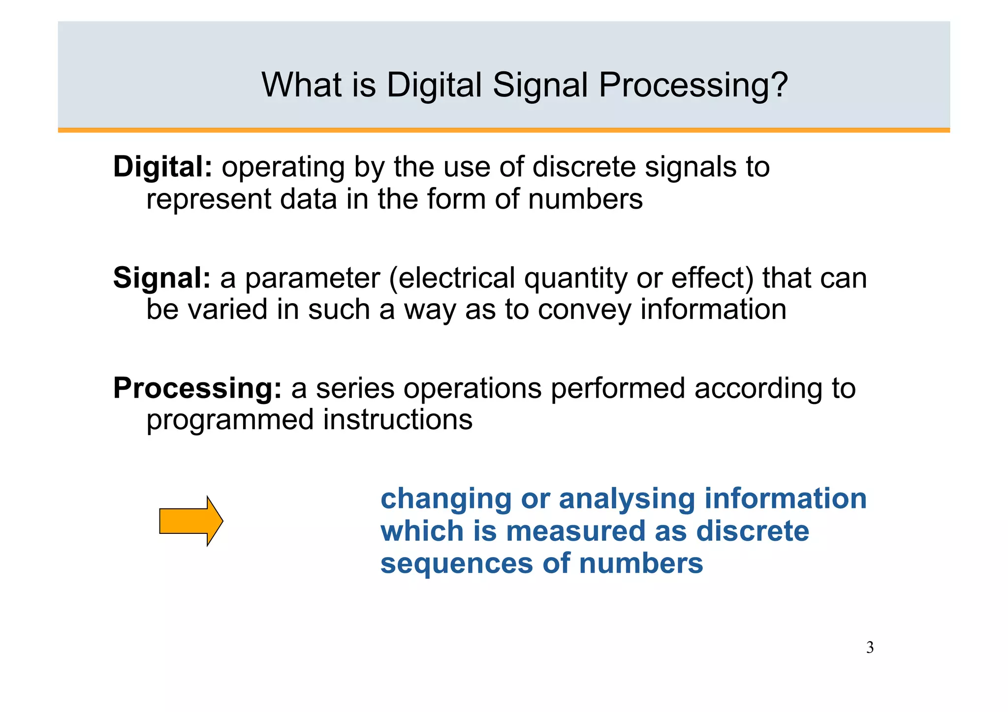 3F3 Digital Signal Processing (DSP) Part1