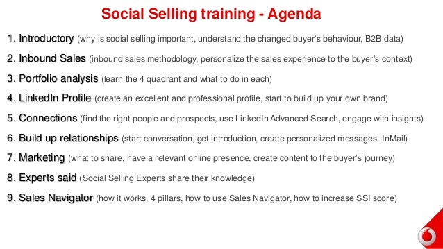 social selling training agenda