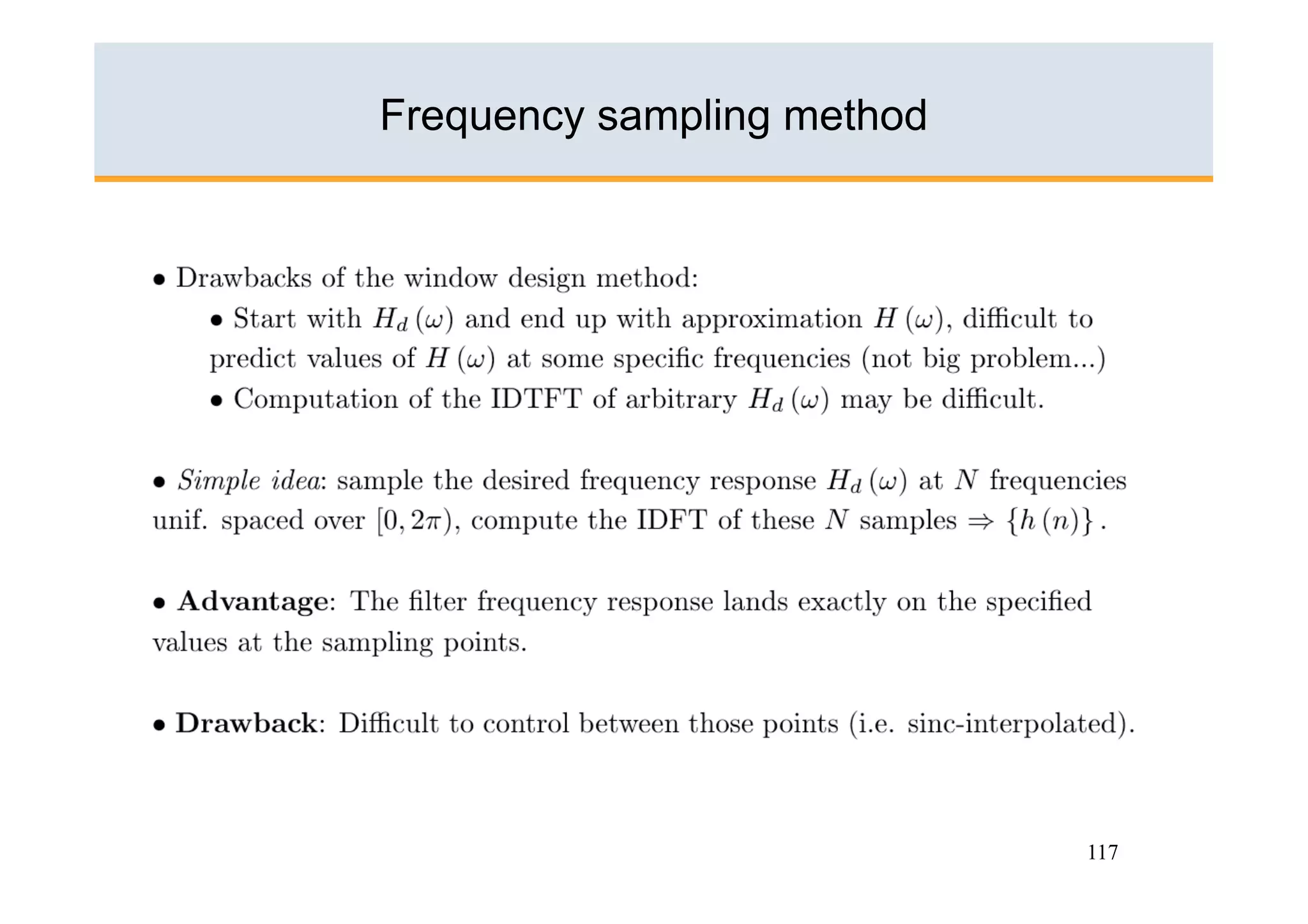 Frequency sampling method




                            117
 