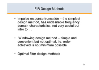 Fir Filtering Design Design of FIR filters | PDF