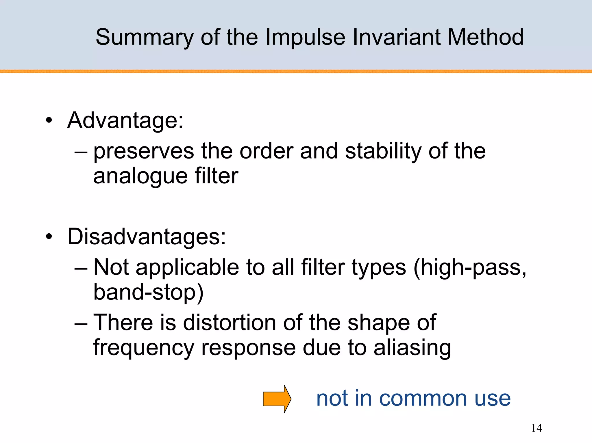 Design of IIR filters