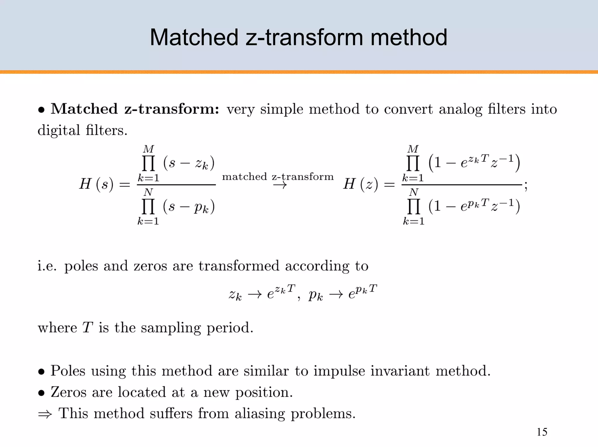 Design of IIR filters