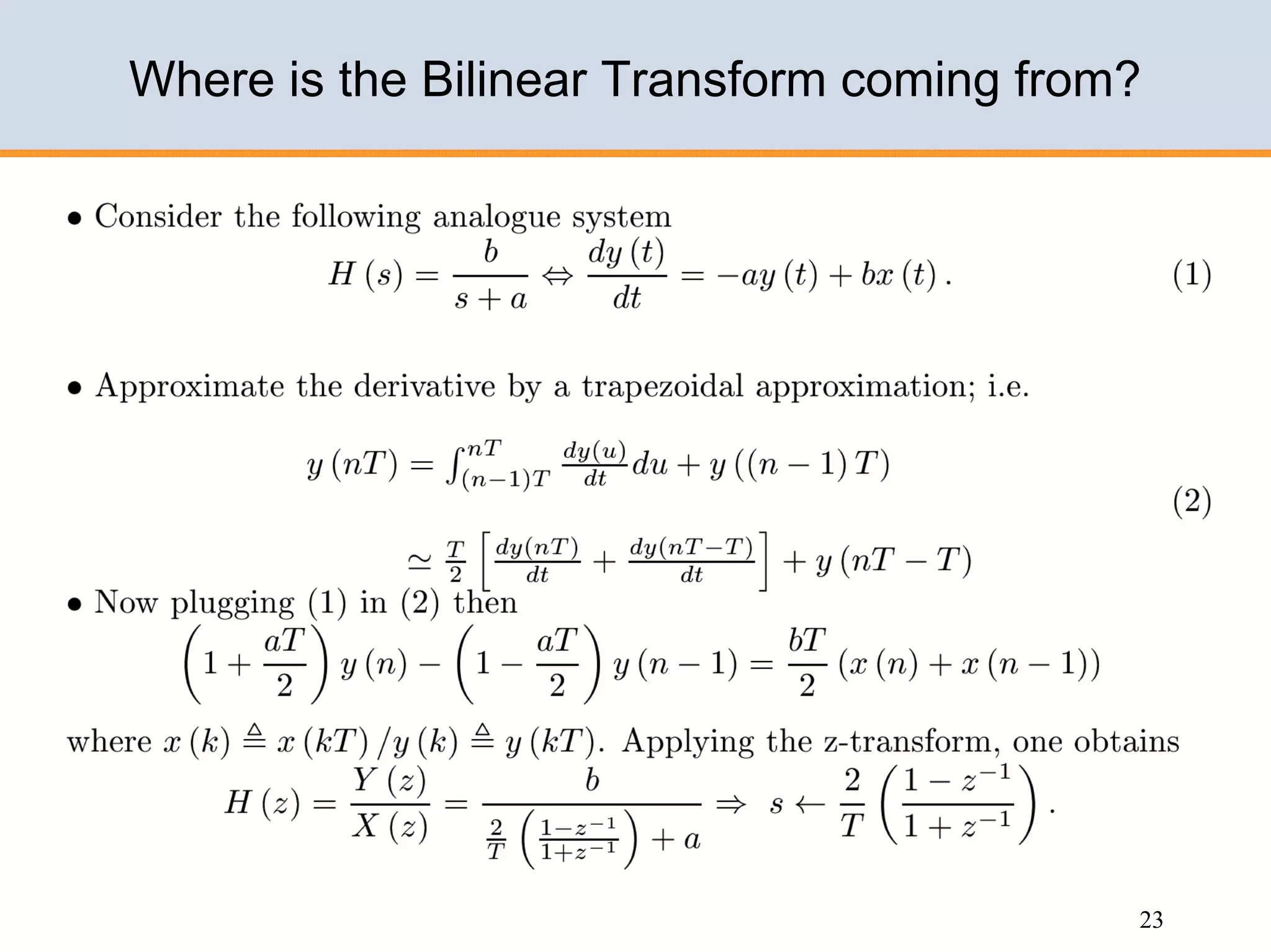 Design of IIR filters