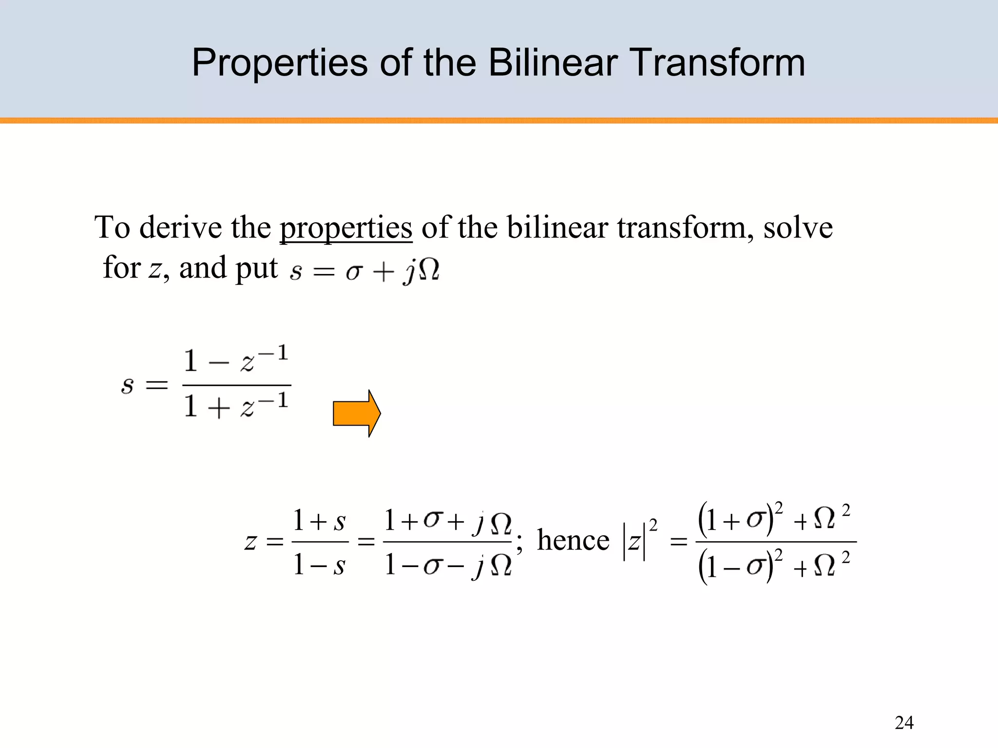 Design of IIR filters