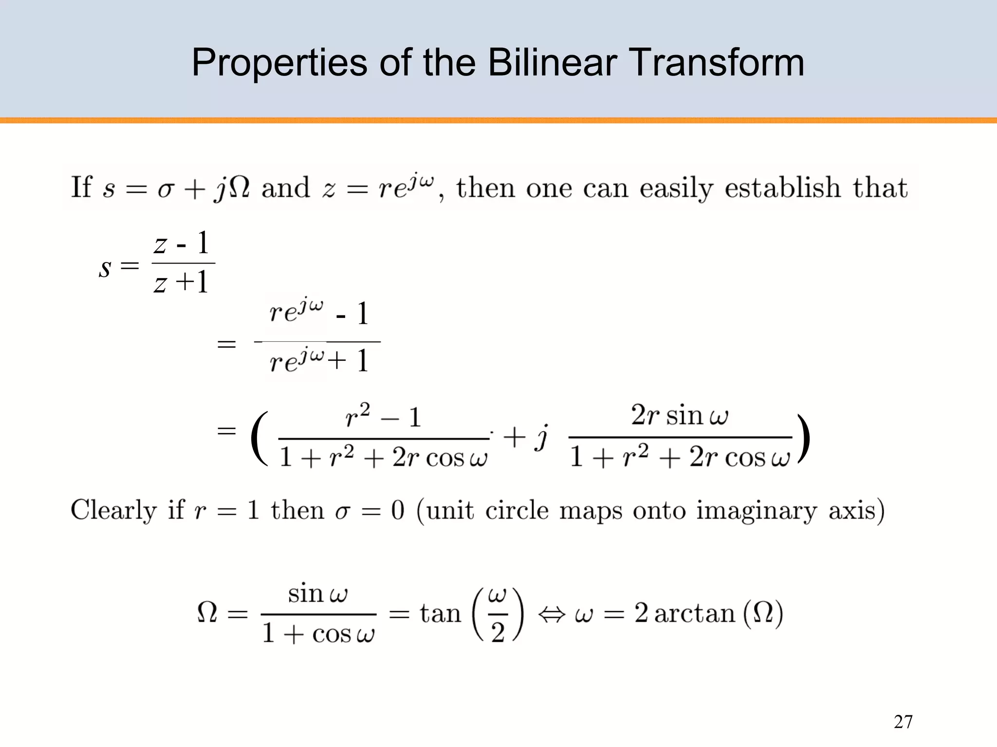 Design of IIR filters