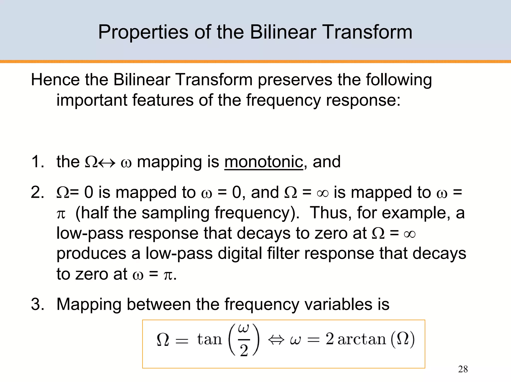 Design of IIR filters