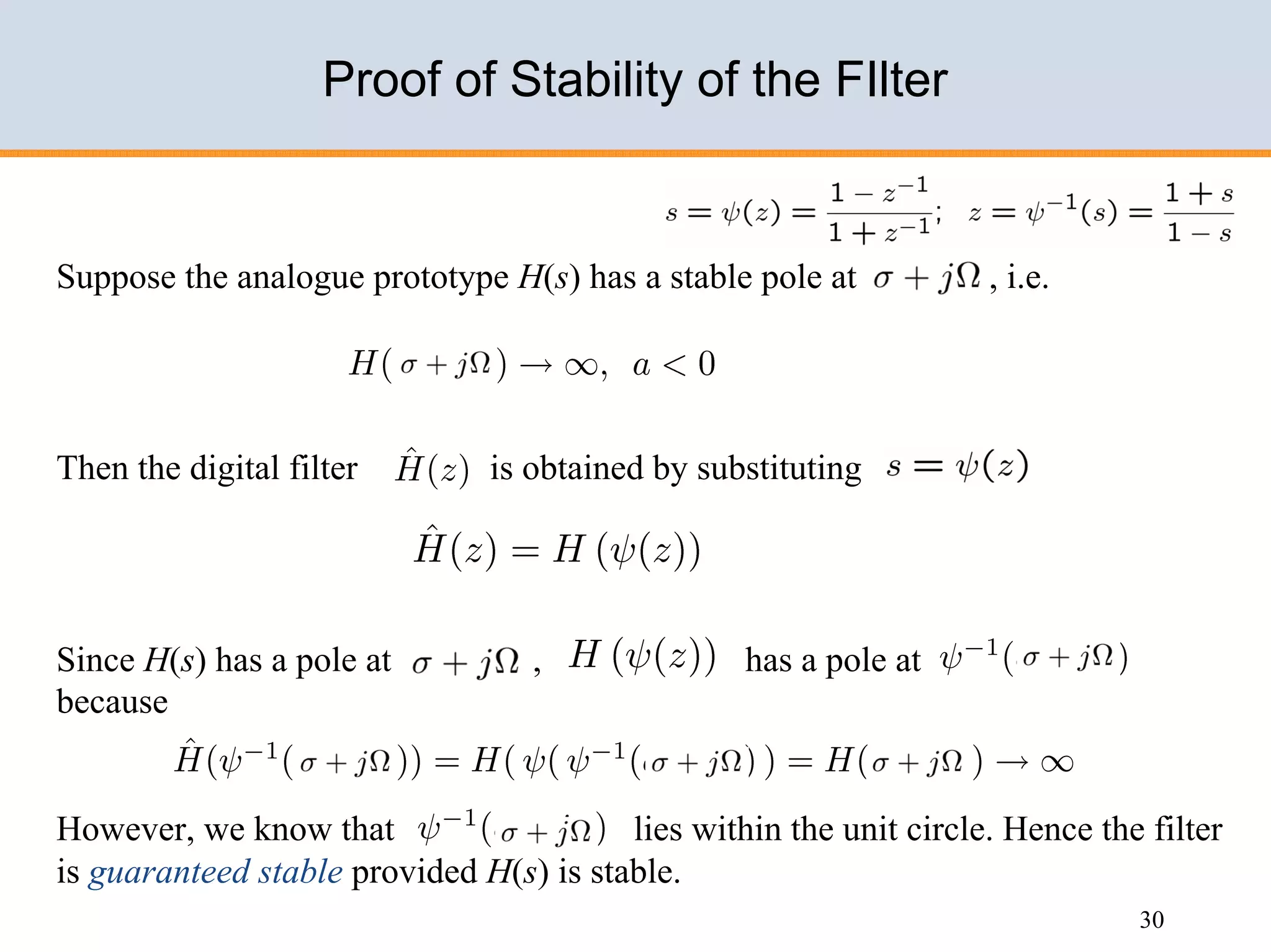 Design of IIR filters