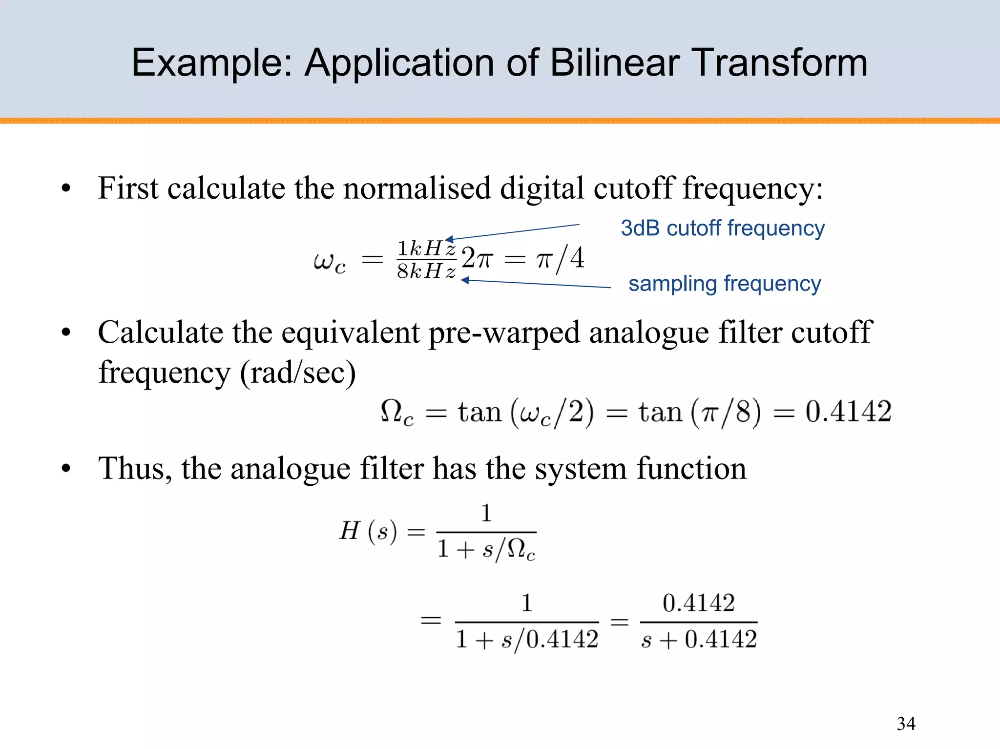 Design of IIR filters