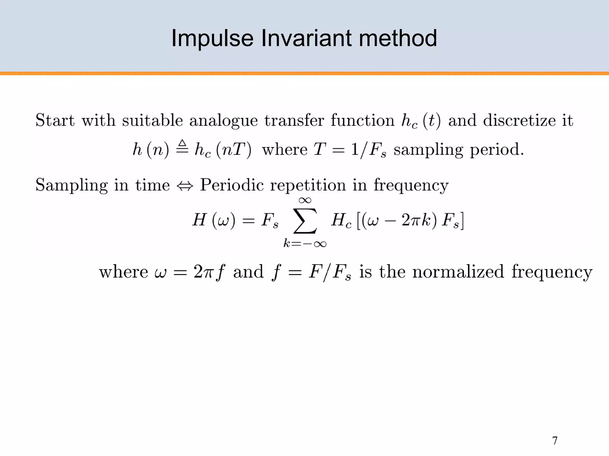 Design of IIR filters