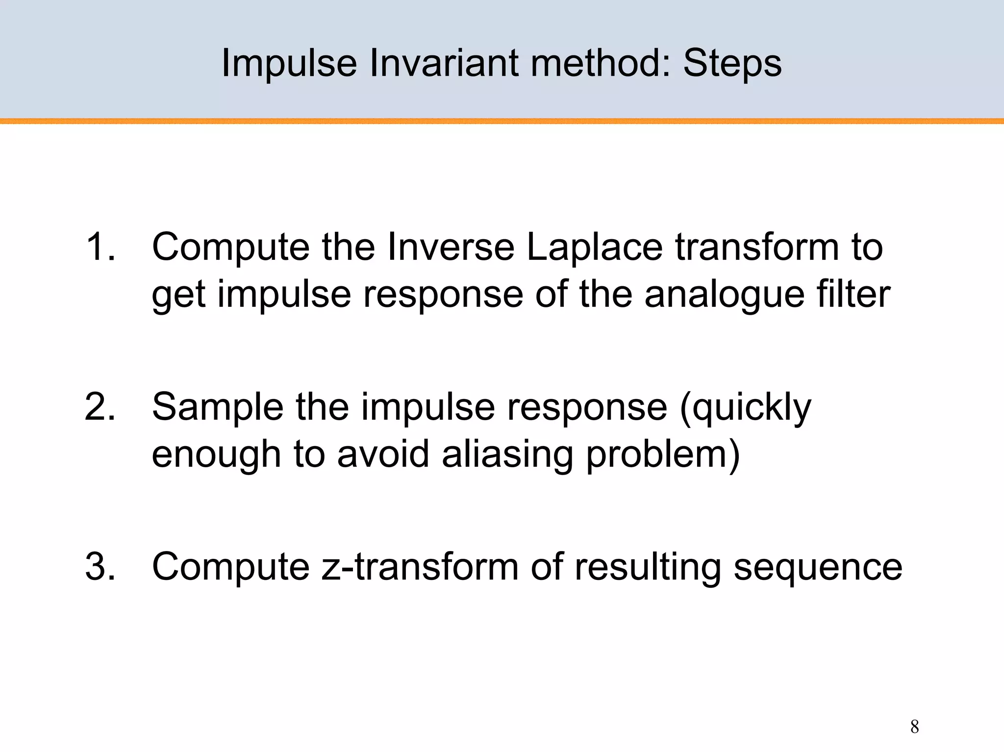 Design of IIR filters