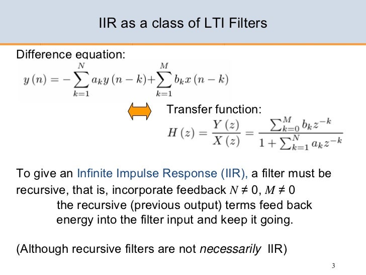 Design of IIR filters