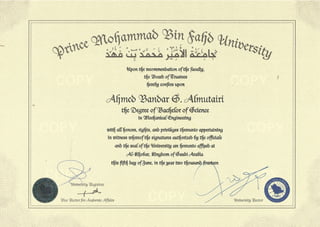 Bachelor dgree certificate
