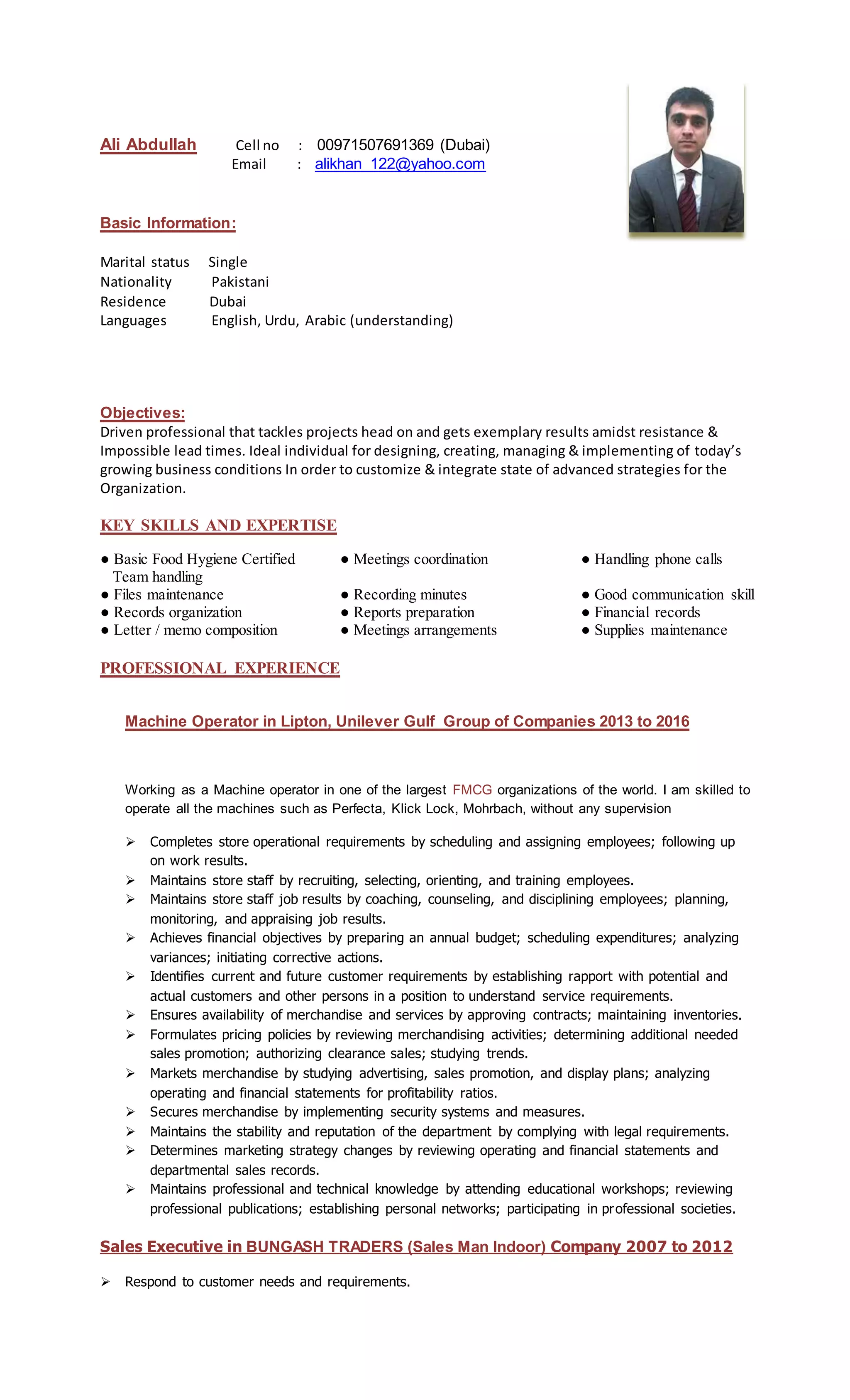Ali Khan CV | DOCX