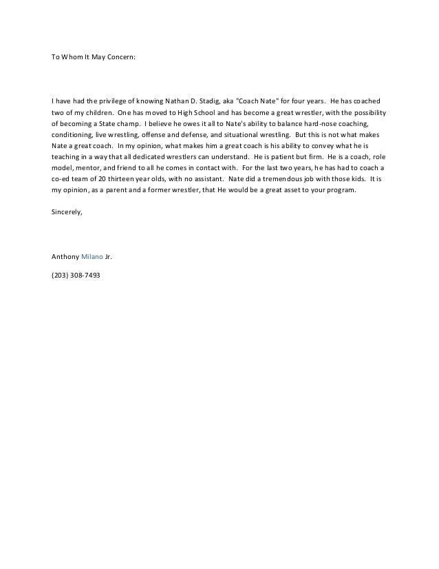 letter of recommendation milano aka letter of recommendation