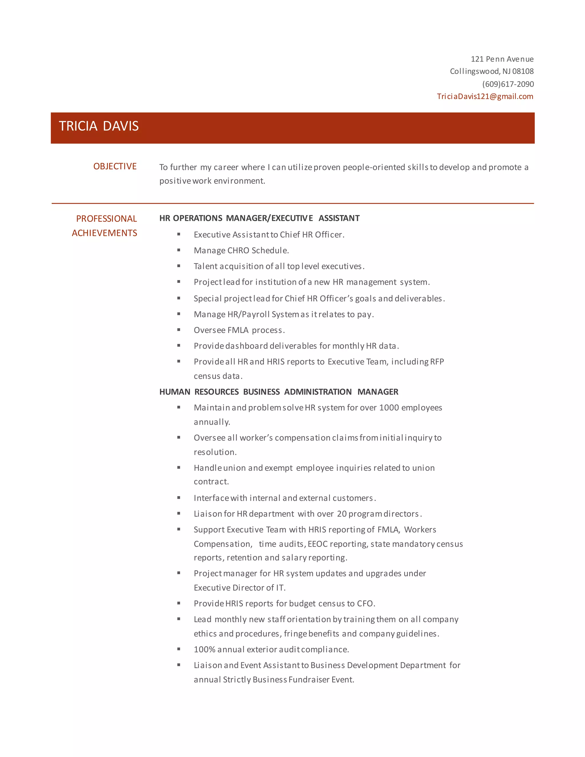 Tricia Davis resume PDF - Tricia Davis Resume 1 2048 
