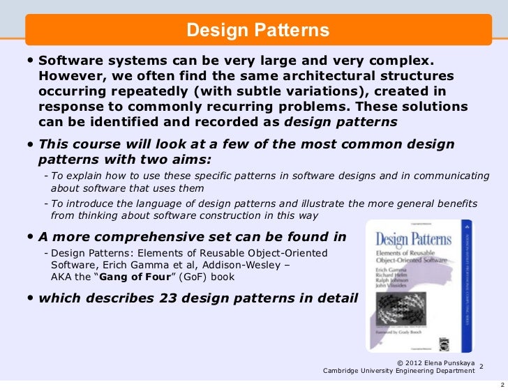 lecture 5 software engineering and design design patterns software design patterns