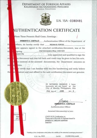 Authentication Certificate | PDF