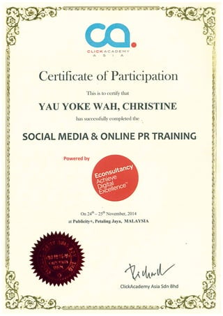 Certfor Social Media & Online PR Training (Econsultancy)