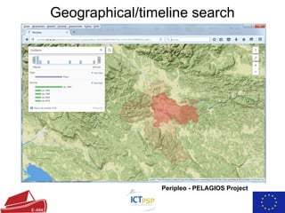Geographical/timeline search
Peripleo - PELAGIOS Project
 