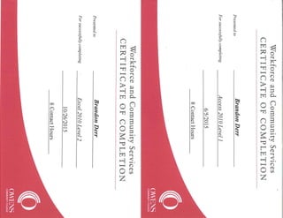 Owens Certificates