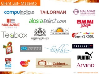 Client List- Magento
2014 © Embitel Technologies India Pvt Ltd.
 