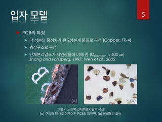  PCB
 2 (Copper, FR-4)

 (Dliberation ≒ 600 )
Zhang and Forssberg, 1997, Wen et al., 2005
5
2. :
(a) FR-4 PCB , (b)
(a) (b)
 