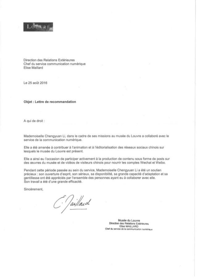 lettre recommandation etudiant