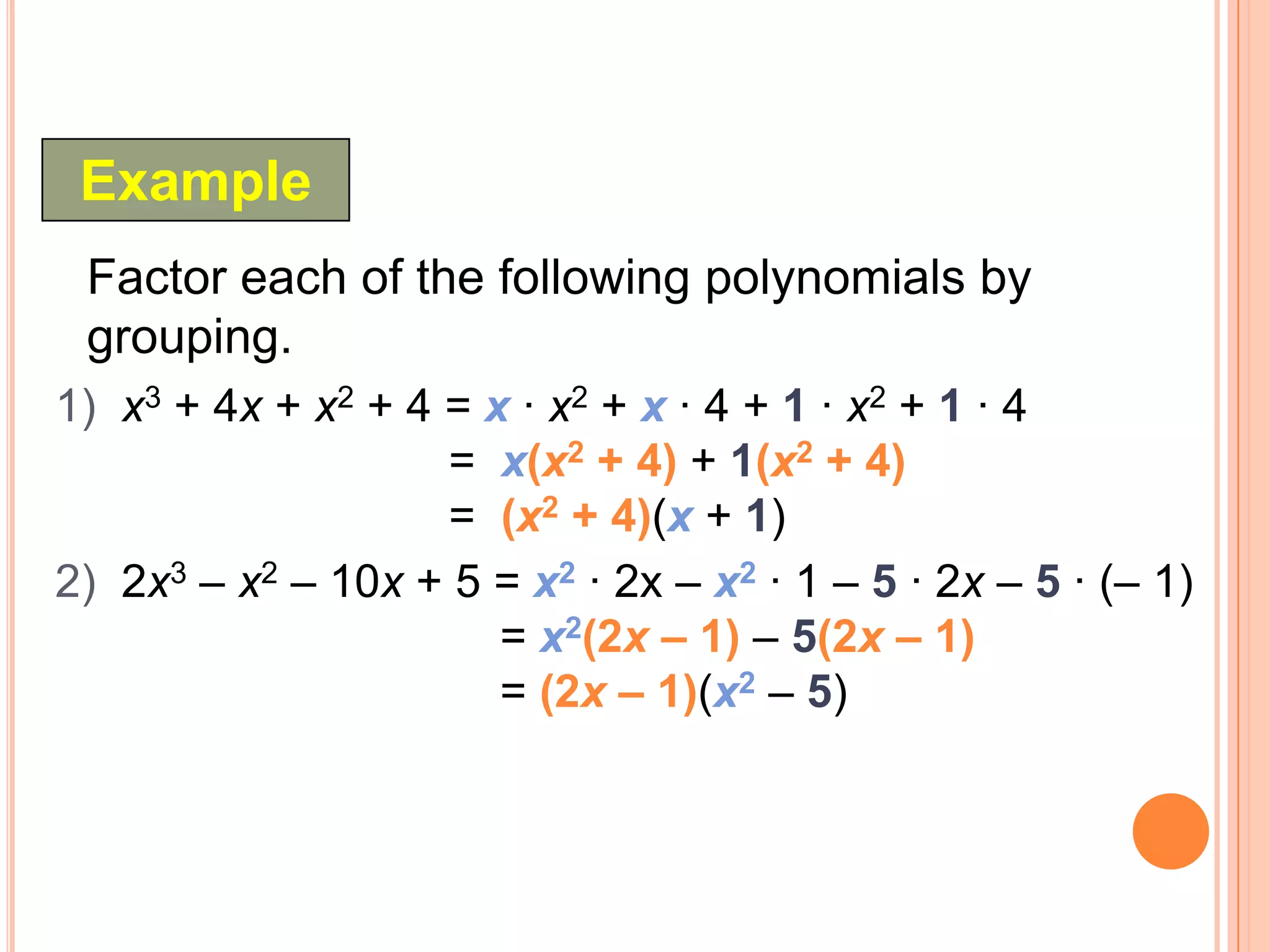 Factoring Polynomials | PPTX