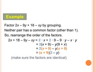Factoring Polynomials