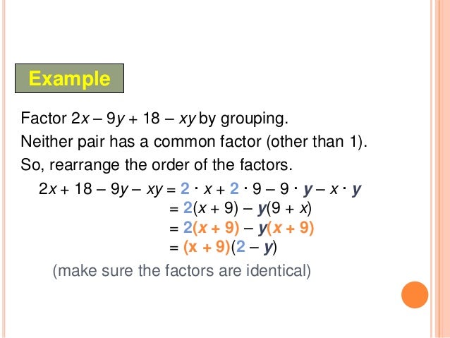 Factoring Polynomials