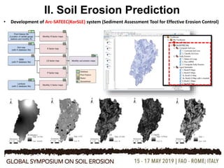11
• Development of Arc-SATEEC(KorSLE) system (Sediment Assessment Tool for Effective Erosion Control)
II. Soil Erosion Prediction
 