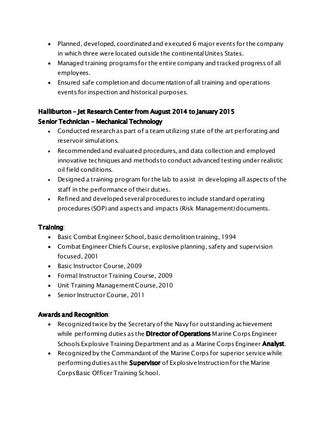 combat engineer resume