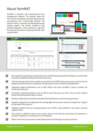 Advanced farm management software - farmNXT | PDF