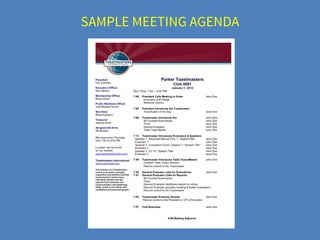 SAMPLE MEETING AGENDA
 