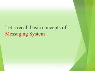 Let’s recall basic concepts of
Messaging System
 