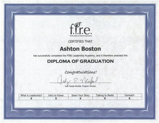 F.I.R.E Academy Ledarship Certification