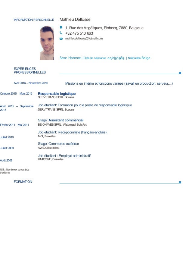 Cv Fr Mathieudelfosse