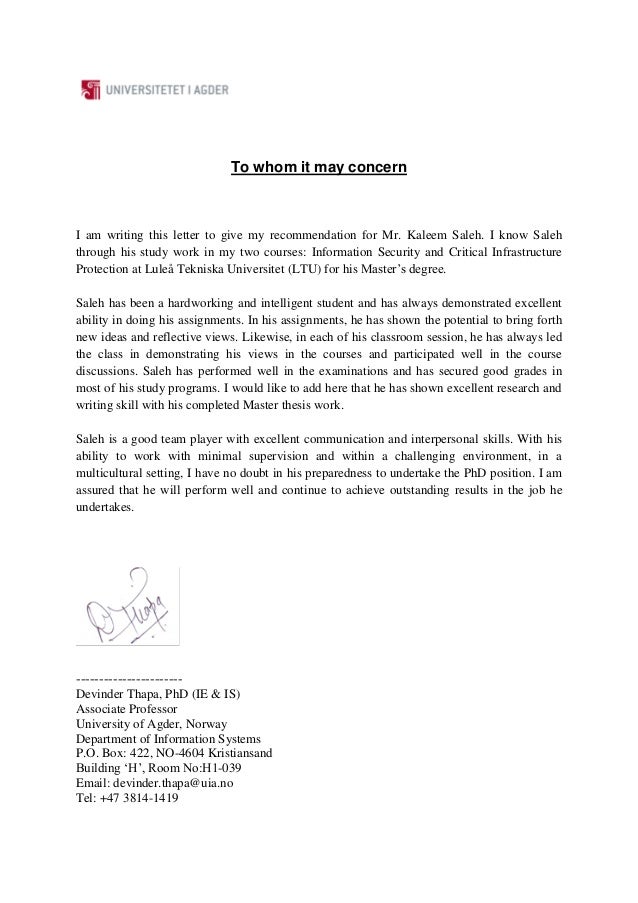 recommendation letter recommendation letter for associate professor position