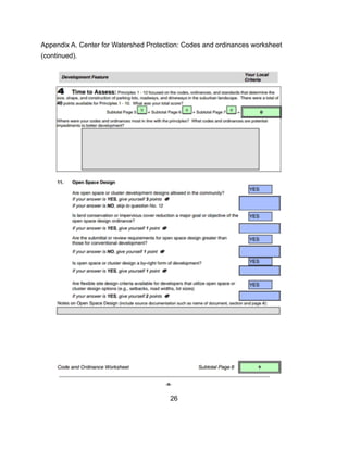 Appendix A. Center for Watershed Protection: Codes and ordinances worksheet
(continued).
26
 