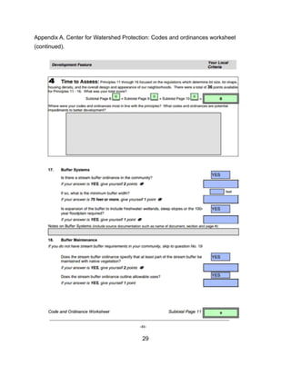 Appendix A. Center for Watershed Protection: Codes and ordinances worksheet
(continued).
29
 
