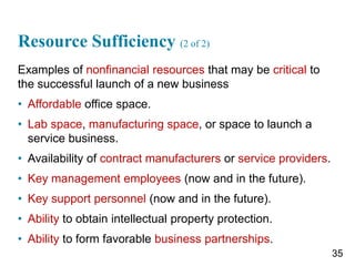 Resource Sufficiency (2 of 2)
Examples of nonfinancial resources that may be critical to
the successful launch of a new bu...