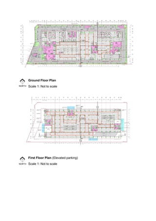 Ground Floor Plan
Scale 1: Not to scale
First Floor Plan (Elevated parking)
Scale 1: Not to scale
 