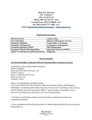 resume as of 8 Feb 2015