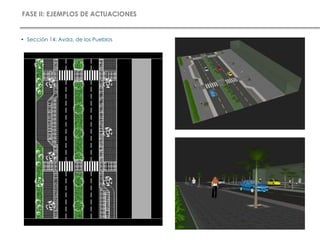 FASE II: EJEMPLOS DE ACTUACIONES
• Sección 14: Avda. de los Pueblos
 