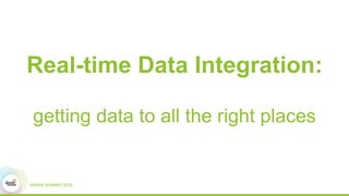Real-time Data Integration:
getting data to all the right places
 